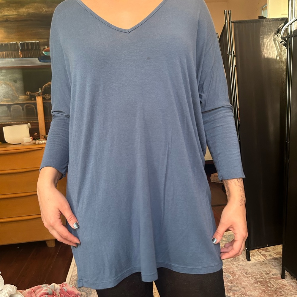 Freeloader Blue V-Neck Tunic Top
